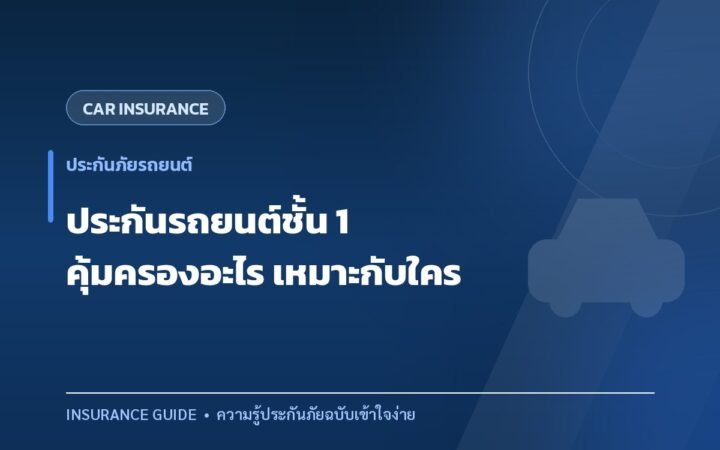 ประกันรถยนต์ชั้น 1 คุ้มครองอะไรบ้าง และเหมาะกับรถแบบไหน
